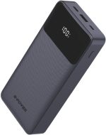 باور بانك GP-PB012 بشاشة LED 20000 مللي امبير في الساعة من جي باور - 3 منافذ (USB، مايكرو ونوع سي) - 2 كابل مدمجين - شحن سريع 22.5 وات - اسود
