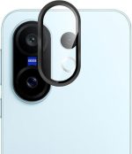 واقي عدسة الكاميرا لموبايل فيفو V60 من جرابيست، مصنوع من الزجاج المقوى بدرجة صلابة 9 وخليط معدني من الالومنيوم رفيع للغاية، غطاء مناسب لفيفو v60 شبكة الجيل الخامس 5G (اسود)