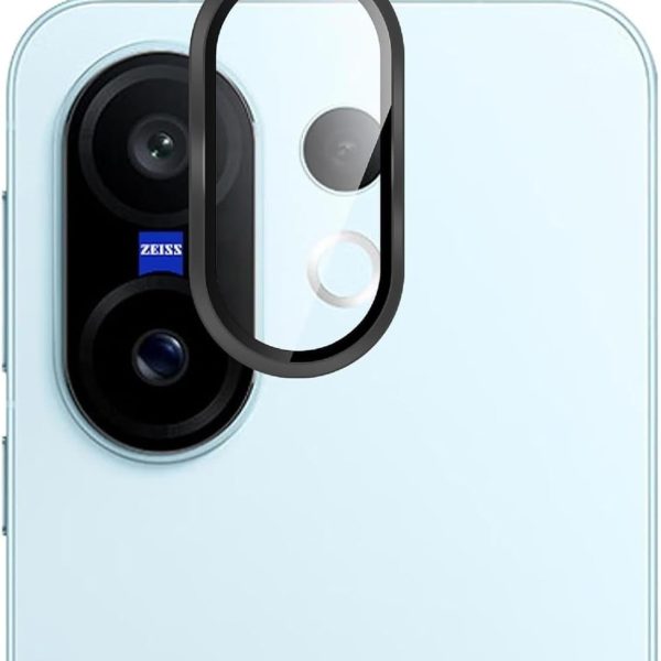 واقي عدسة الكاميرا لموبايل فيفو V60 من جرابيست، مصنوع من الزجاج المقوى بدرجة صلابة 9 وخليط معدني من الالومنيوم رفيع للغاية، غطاء مناسب لفيفو v60 شبكة الجيل الخامس 5G (اسود)