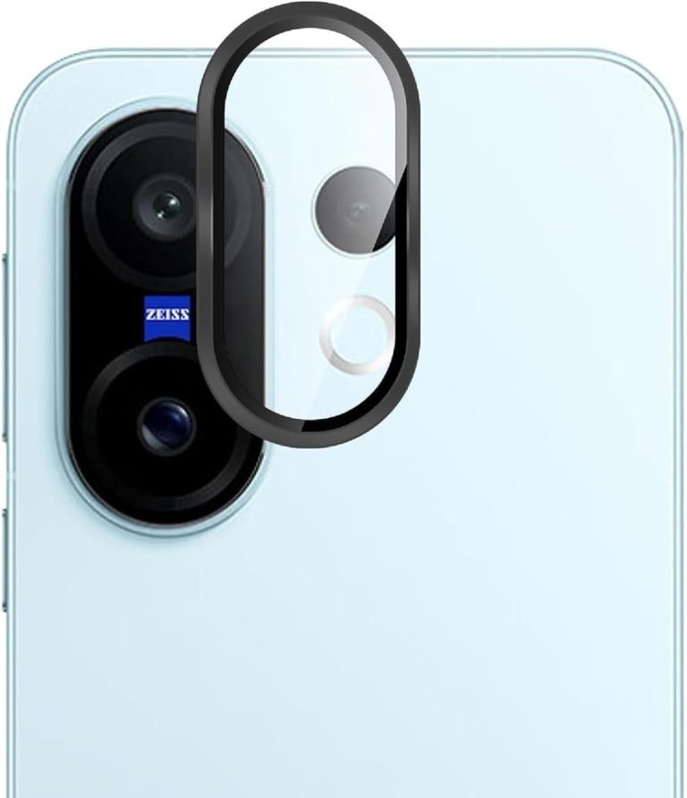 واقي عدسة الكاميرا لموبايل فيفو V60 من جرابيست، مصنوع من الزجاج المقوى بدرجة صلابة 9 وخليط معدني من الالومنيوم رفيع للغاية، غطاء مناسب لفيفو v60 شبكة الجيل الخامس 5G (اسود)