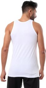 ⁦فانلة داخلية سادة برقبة دائرية بدون اكمام للرجال, أبيض, 4XL، من قطونيل⁩ - الصورة ⁦3⁩