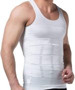 تيشرت داخلي بقصة ضيقة للرجال، تيشرت ضاغط لتشكيل الجسم، فيست للتحكم في البطن، تيشرت خفيف الوزن ومزود بمسامات للتهوية، تيشرت غير مرئي أسفل الملابس بتصميم بدون خياطة للتمارين الرياضية والارتداء اليومي