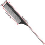 ⁦مشط شعر لتصفيف وتقسيم الشعر للنساء من هيسكات، مشط بذيل دبوس (أسنان ناعمة باللون الأسود)⁩ - الصورة ⁦2⁩