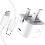 شاحن من كورسير بتقنية USB، متوافق مع الهواتف الخلوية، بمنفذ واحد، معتمد من آبل بقدرة 20 واط لأجهزة آيفون وإيربودز