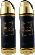 Khamrah Eau De Parfum | Pack of 2 - Khamrah Body Spray 200ml Perfume for Men and Women | Vanilla, Amberwood and Bergamot Fragrance | Khamrah Perfume Deodorant Spray Made in Dubai by Sapphire’s choice