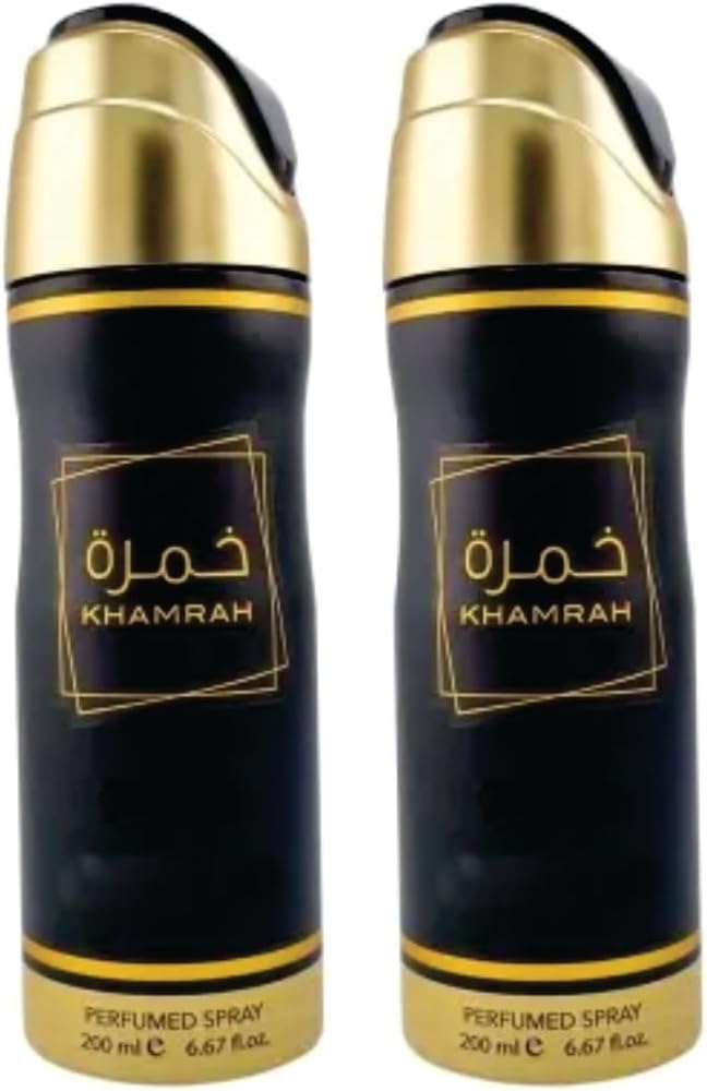 Khamrah Eau De Parfum | Pack of 2 - Khamrah Body Spray 200ml Perfume for Men and Women | Vanilla, Amberwood and Bergamot Fragrance | Khamrah Perfume Deodorant Spray Made in Dubai by Sapphire’s choice
