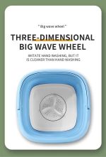 ⁦غسالة صغيرة محمولة قابلة للطي بحوض غسيل للملابس شكل جردل دوار صغير وعملي، تحميل علوي، متعدد الألوان⁩ - الصورة ⁦2⁩