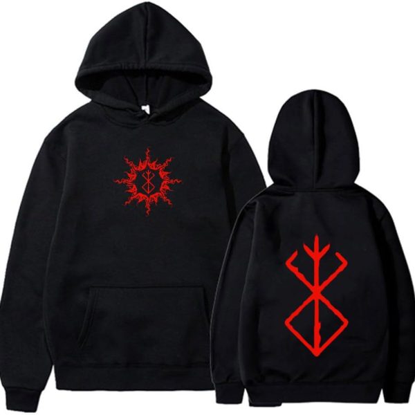 هودي قطني بتصميم انيمي، اسود مع تصميم طباعة مذهل، سويت شيرت بلوفر