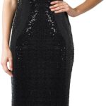 فستان سهرة طويل وعصري منسوج مزين بالترتر من الخلف للنساء TPRSS25AE00003 من ترينديول، فستان سهرة يصلح فستان تخرج