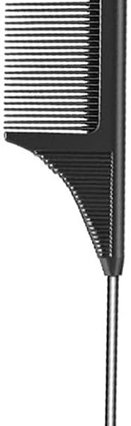 مشط شعر لتصفيف وتقسيم الشعر للنساء من هيسكات، مشط بذيل دبوس (أسنان ناعمة باللون الأسود)