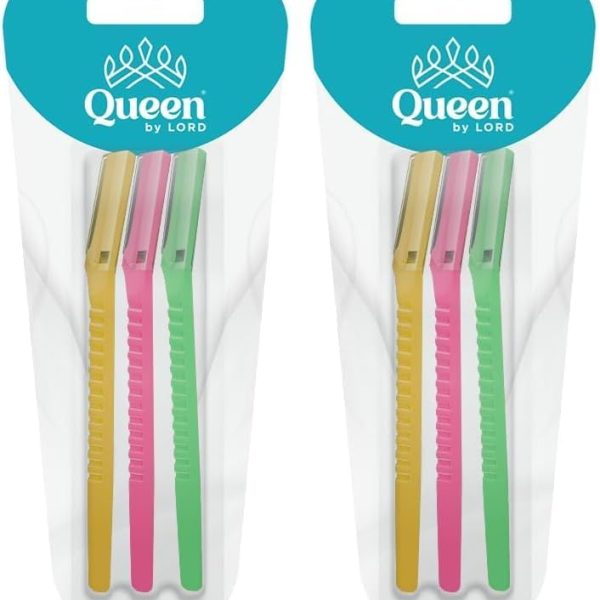 ماكينة تشذيب الحواجب ومزيل شعر الوجه من كوين باي لورد، 3 قطع، عبوة من قطعتين