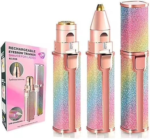 أداة إزالة شعر الحواجب والوجه للنساء، ماكينة حلاقة الوجه 2 في 1 محمولة على شكل أحمر شفاه للوجه والجسم، أداة حلاقة لاسلكية للعناية السريعة، HX-203