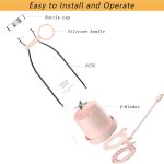 ⁦ROCAT Portable Mini Fast Blender, 350ml Fruit Mixer, Kitchen Juicer Cup, Mini Blender, Handheld Travel Blender, with USB Rechargeable, for Shakes, Smoothies, Juice (White)⁩ - الصورة ⁦2⁩