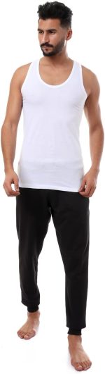 ⁦فانلة داخلية سادة برقبة دائرية بدون اكمام للرجال, أبيض, 4XL، من قطونيل⁩ - الصورة ⁦5⁩