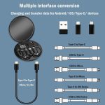 Yesimla USB C Adapter OTG Cable Kit, Multi Charging Cable Case Convertor USB C to iOS Device/Type C/Micro/USB A Adapter, Data Transfer Contains Card Slot for Traveling, Use as Phone Holder (Black) - الصورة 4