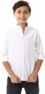 قميص أوكسفورد عصري بياقة مطوية لأسفل للأولاد من اندورا