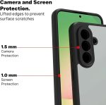 ⁦جراب خلفي صلب مقاوم للصدمات مصنوع من البولي كربونات باطار من البولي يوريثين الحراري الناعم مضاد للاصفرار متوافق مع سامسونج جالاكسي A56 (شفاف)⁩ - الصورة ⁦3⁩