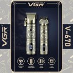 ⁦ماكينة حلاقة الشعر وتشذيب اللحية للرجال، بطارية قابلة لإعادة الشحن، غطاء معدني، شحن USB، قفل للسفر، فرشاة تنظيف وزيت تشحيم - V-670⁩ - الصورة ⁦2⁩