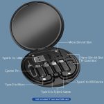 Yesimla USB C Adapter OTG Cable Kit, Multi Charging Cable Case Convertor USB C to iOS Device/Type C/Micro/USB A Adapter, Data Transfer Contains Card Slot for Traveling, Use as Phone Holder (Black) - الصورة 3