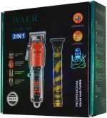 ⁦ماكينة حلاقة كهربائية احترافية 2 في 1 مع ماكينة تشذيب اللحية موديل Waer WA-1938⁩ - الصورة ⁦4⁩