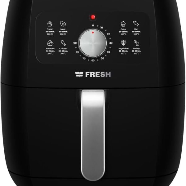 فريش مقلاة هوائية ميكانيكية 1800 واط، سعة 7 لتر، أسود