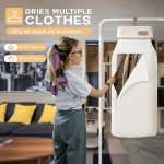 ⁦مجفف ملابس محمول - مجفف ملابس محمول للغسيل وملابس الاطفال والملابس الداخلية والجوارب - مجفف ملابس سريع امن ومريح - مجفف ملابس صغير للمنزل والشقة والسيارة الترفيهية والسفر⁩ - الصورة ⁦3⁩