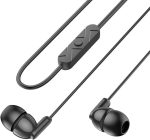 سماعات أذن سلكية قوية G-Power GP005 مزودة بميكروفون وزر تحكم متعدد الوظائف، رائعة لتشغيل الموسيقى وإجراء المكالمات، متوافقة مع الهواتف الشائعة، 1.2 متر - أسود