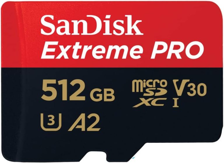 بطاقة ذاكرة مايكرو SD اكستريم برو من سانديسك 512 جيجابايت، تقنية UHS- I، فيديو 4K بالموبايل الذكي، وكاميرا الفيديو، سرعة قراءة 200 ميجابايت/ثانية، سرعة كتابة 140 ميجابايت/ثانية، ضمان مدى الحياة