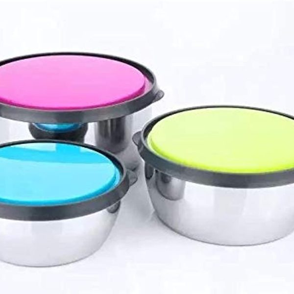 طقم ثلاجه ثلاث قطع _ استانلس ستيل _ جامبو , متعدد الالوان