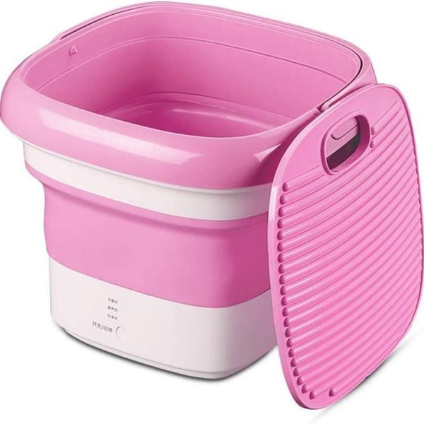 JYDQT Portable Pink Mini Washer, Top Load, High Efficiency, 0.8kg Capacity, Fully Automatic, 3 Programs, Lightweight & Portable