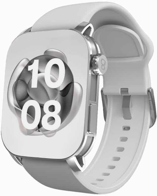 ساعة ذكية اكس ابيكس بشاشة اموليد 2 بوصة وإجراء مكالمات بلوتوث وتتبع اللياقة البدنية والصحية وأكثر من 100 وضع رياضي ومراقب القلب وتشبع الأكسجين، مقاومة للماء IP68 متوافقة مع أندرويد وiOS، فضي من كاردو