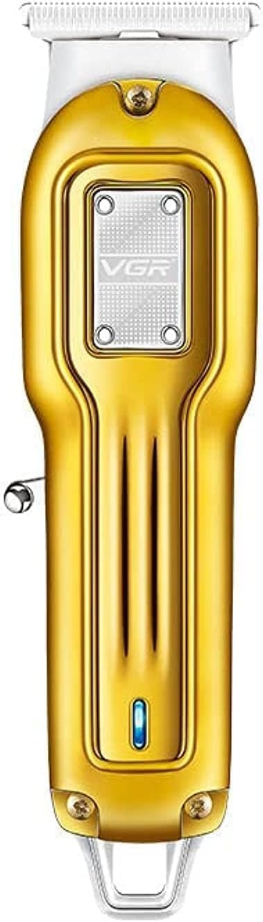 51gQYVdB01L._AC_SL1334_.jpg ماكينة حلاقة شعر احترافية بسلك ولاسلكية قابلة لاعادة الشحن بشفرة على شكل T بمدة تشغيل 100 دقيقة للرجال من في جي ار، ذهبي - V-919