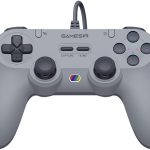 GameSir Tegenaria Lite Wired Controller for PC, Wired 1000Hz Polling Rate, Hall Effect Joysticks and 2 Remappable Buttons, Dual Vibration, Turbo, PC Controller for Steam/Android/iOS/Switch (Grey)