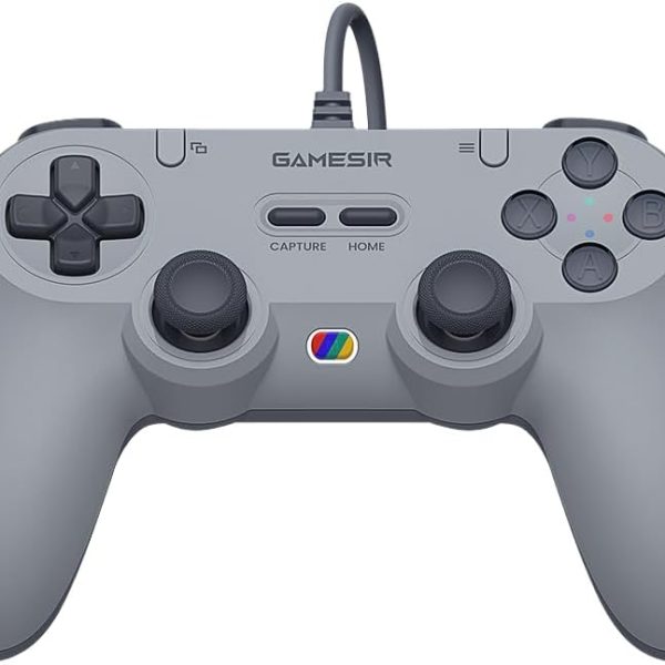 GameSir Tegenaria Lite Wired Controller for PC, Wired 1000Hz Polling Rate, Hall Effect Joysticks and 2 Remappable Buttons, Dual Vibration, Turbo, PC Controller for Steam/Android/iOS/Switch (Grey)