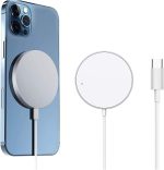 ⁦شاحن لاسلكي مغناطيسي متوافق مع آيفون X، Xs، Xr و11 و12 و13 و14 و15 وايربودز برو وايربودز (شبكة الجيل الثاني) وموبايلات الشحن اللاسلكي الأخرى من ذا كوبيديا⁩ - الصورة ⁦2⁩