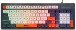 كيبورد وسائط متعددة K32 RGB بسلك صامت بمنفذ USB (مفتاح عربي/انجليزي) - تأثيرات خلفية RGB مع اضاءة جانبية - مقاومة للماء 104 مفاتيح BPT للالعاب / الاعمال / الكمبيوتر / ويندوز