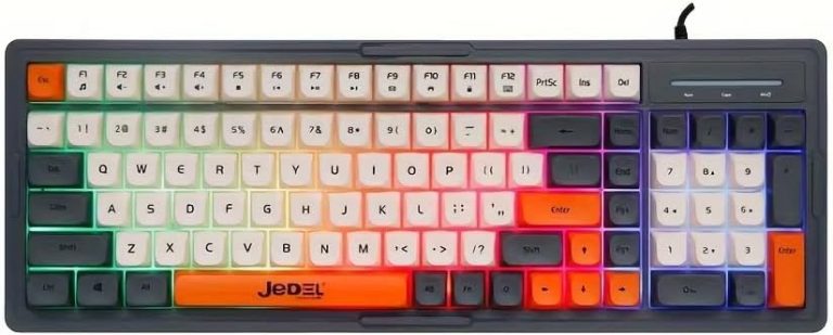 كيبورد وسائط متعددة K32 RGB بسلك صامت بمنفذ USB (مفتاح عربي/انجليزي) - تأثيرات خلفية RGB مع اضاءة جانبية - مقاومة للماء 104 مفاتيح BPT للالعاب / الاعمال / الكمبيوتر / ويندوز