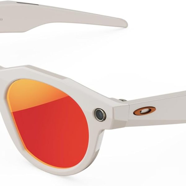 نظارات ميتا HSTN Ai من اوكلي (رمادي دافئ/ياقوت بريزم)