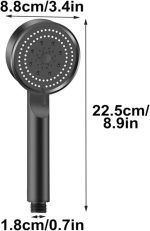 ⁦رأس دش محمول عالي الضغط تيربو من بوستيير مع 5 وظائف (أسود)⁩ - الصورة ⁦2⁩