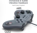 ⁦GameSir Tegenaria Lite Wired Controller for PC, Wired 1000Hz Polling Rate, Hall Effect Joysticks and 2 Remappable Buttons, Dual Vibration, Turbo, PC Controller for Steam/Android/iOS/Switch (Grey)⁩ - الصورة ⁦5⁩