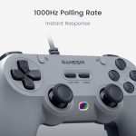 ⁦GameSir Tegenaria Lite Wired Controller for PC, Wired 1000Hz Polling Rate, Hall Effect Joysticks and 2 Remappable Buttons, Dual Vibration, Turbo, PC Controller for Steam/Android/iOS/Switch (Grey)⁩ - الصورة ⁦3⁩