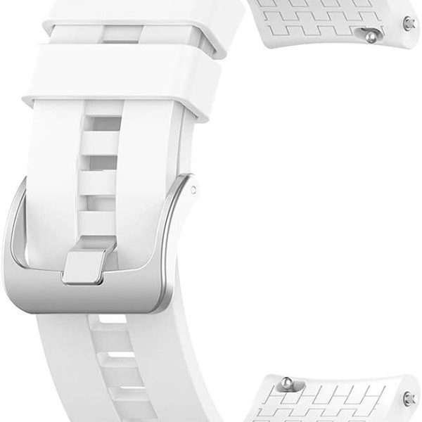 سوار ساعة رياضي صغير من السيليكون غير اللامع مقاس 22 ملم، 46 ملم، أبيض من اي بي