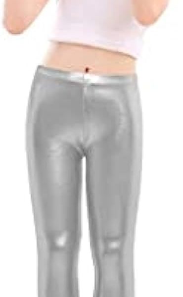 بنطلون استرتش جلد للبنات مطاط رياضي