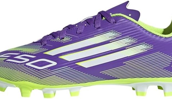 اديداس حذاء كرة قدم F50 كلوب فيرم متعدد الملاعب للاطفال من الجنسين