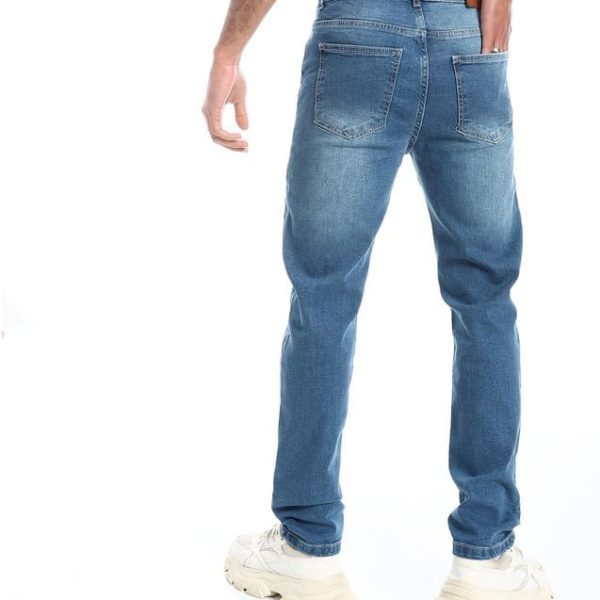 كوب بنطلون جينز عصري مرن ومريح للرجال 1300305-ازرق-30