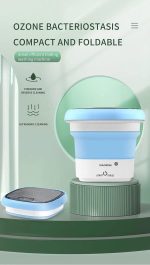 ⁦غسالة صغيرة محمولة قابلة للطي بحوض غسيل للملابس شكل جردل دوار صغير وعملي، تحميل علوي، متعدد الألوان⁩ - الصورة ⁦4⁩