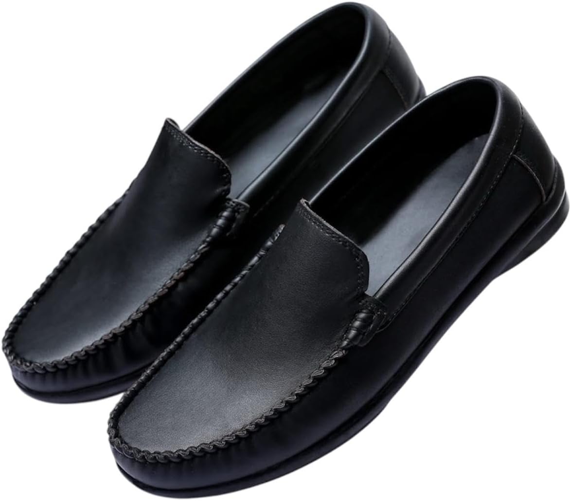51t2XcMRH7L._AC_SL1243_.jpg حذاء جلد كلاسيكي وكاجوال سهل الارتداء وخفيف الوزن للرجال - حذاء جلد طبى - حذاء رسمي أنيق ومريح - حذاء أسود