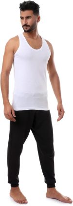 ⁦فانلة داخلية سادة برقبة دائرية بدون اكمام للرجال, أبيض, 4XL، من قطونيل⁩ - الصورة ⁦7⁩