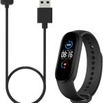 شاحن ساعة ذكية مغناطيسي بكيبل شحن USB بطول 1 م بديل للساعة الذكية ان اف سي متوافق مع شاومي مي باند 5 6 7 امازفيت باند 5 (أسود)