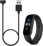 شاحن ساعة ذكية مغناطيسي بكيبل شحن USB بطول 1 م بديل للساعة الذكية ان اف سي متوافق مع شاومي مي باند 5 6 7 امازفيت باند 5 (أسود)